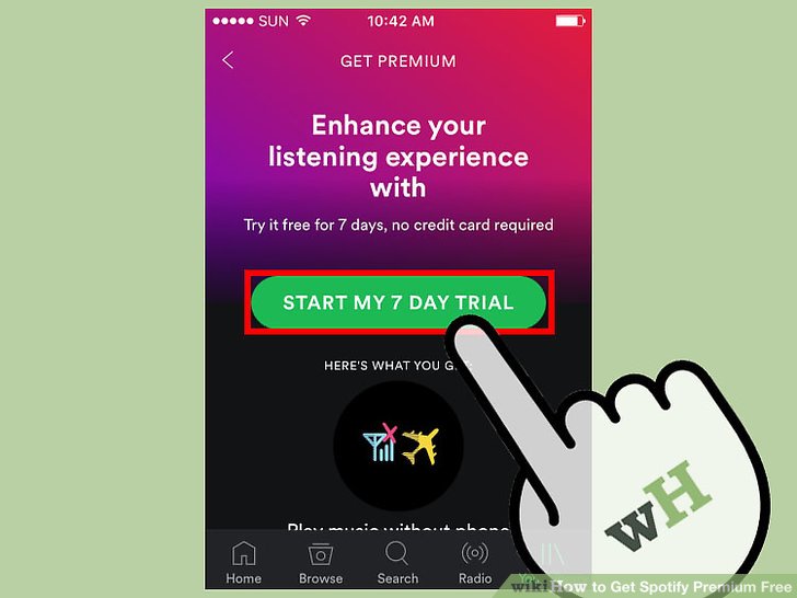 Get spotify premium free trial